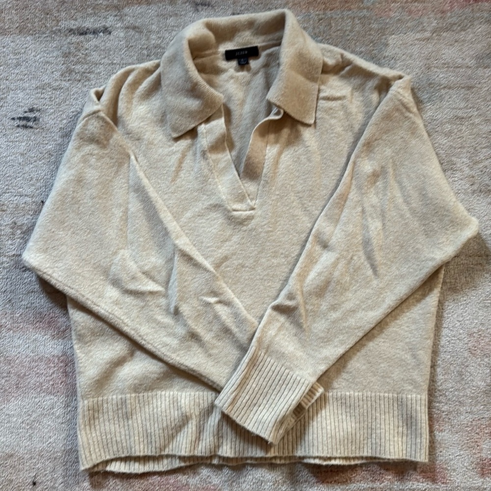 J Crew V-neck, collared sweater